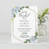 Geometrische stoffige blauwe bloemenaandrijving do kaart (Staand voorkant)