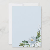 Geometrische stoffige blauwe bloemenbruids theefee kaart (Achterkant)