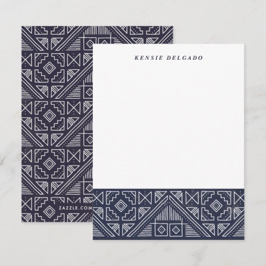 Geometrische stomp - Blauwbes Notitiekaartje (Voorkant / Achterkant)