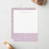 Geometrische stomp - Lila Notitiekaartje (Voorkant / Achterkant in situ)