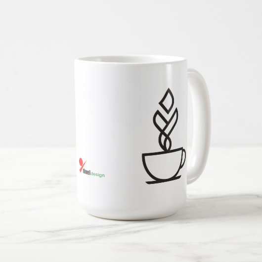 Geometrische stoomkoffiemok | Minimalistische lijn Koffiemok (Voorkant rechts)