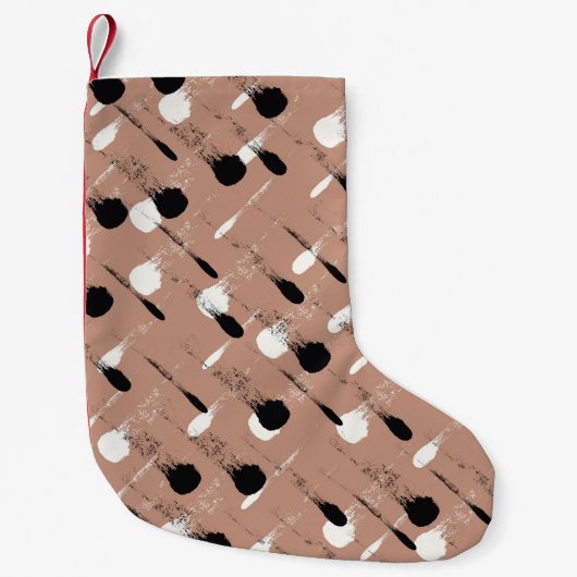 Geometrische strepen Bruin Naadloos Patroon Kleine Kerstsok (Voorkant)