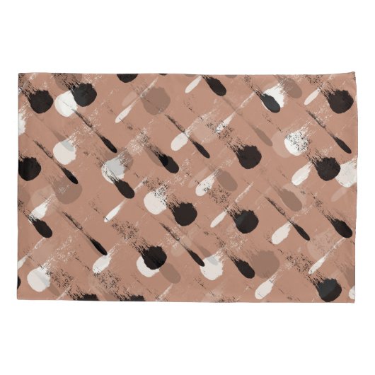 Geometrische strepen Bruin Naadloos Patroon Kussensloop (Achterkant)