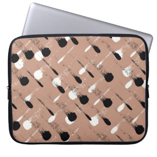 Geometrische strepen Bruin Naadloos Patroon Laptop Sleeve