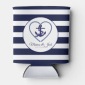 Geometrische strepen en anker blikjeskoeler (Voorkant)