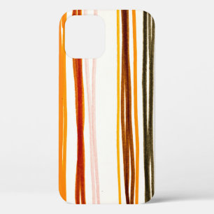 Geometrische strepen, oranje waterverf illustratie Case-Mate iPhone case