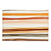 Geometrische strepen, oranje waterverf illustratie kussensloop (Achterkant)