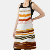 Geometrische strepen, oranje waterverf illustratie schort (Insitu)