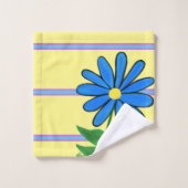 Geometrische strepen Tulp Zonnebloem Daisy Bad Handdoek (Wasdoekje)