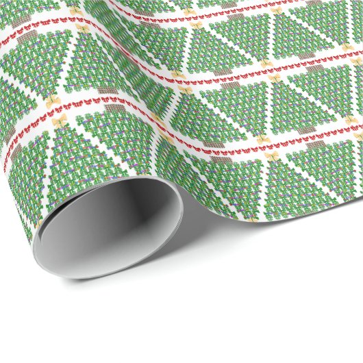 Geometrische strik kerstboom inpakpapier (Rol Hoek)