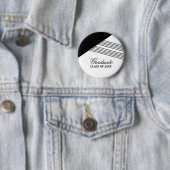 Geometrische Stripe Black Afstuderen Button (In situ)