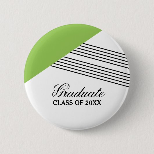 Geometrische Stripe Green Afstuderen Button (Voorkant)