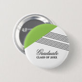 Geometrische Stripe Green Afstuderen Button (Voorkant /achterkant)