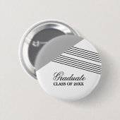 Geometrische Stripe Grey Afstuderen Button (Voorkant /achterkant)