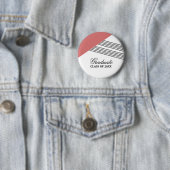 Geometrische Stripe Red Afstuderen Button (In situ)