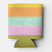 Geometrische stripes Pastel Mint Roze Vrijgezellen Blikjeskoeler (Voorkant)