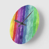 Geometrische Stripes-Waterverf Ronde Klok (Hoek)