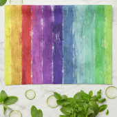 Geometrische Stripes-Waterverf Theedoek (Gevouwen)