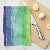 Geometrische Stripes-Waterverf Theedoek (Quarter Fold)