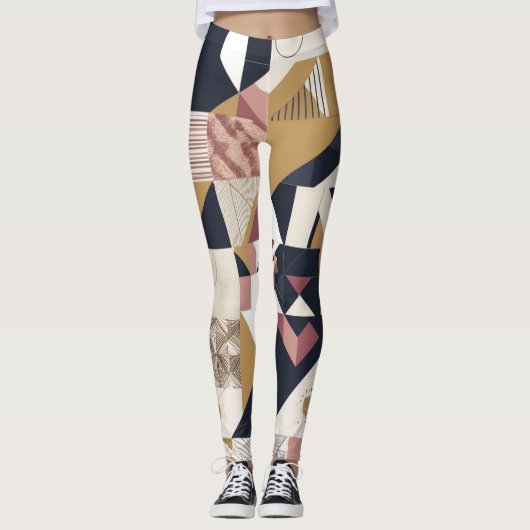 Geometrische stroom: Modern Elegance Leggings Ontw (Voorkant)