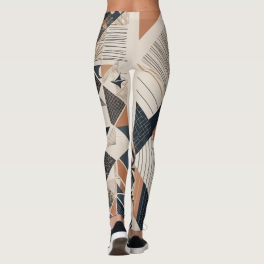 Geometrische stroom: Modern Elegance Leggings Ontw (Achterkant)