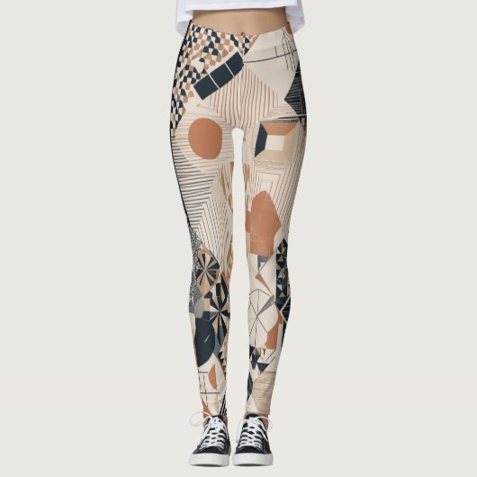 Geometrische stroom: Modern Elegance Leggings Ontw (Voorkant)