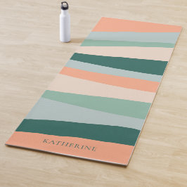 Geometrische stropen van pasta's Blush Mint Green Yogamat