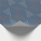  geometrische structuur op blauwe achtergrond cadeaupapier (Hoek)