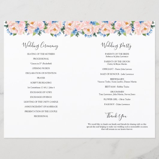 Geometrische Stusty Blue Blush Pink Order of Servi (Achterkant)