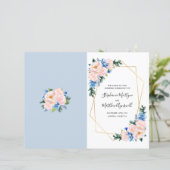 Geometrische Stusty Blue Blush Pink Order of Servi (Staand voorkant)