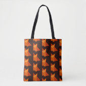 Geometrische stutten Origami Fox Patroon Tote Bag (Voorkant)