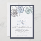 Geometrische succulent bruiloft uitnodiging (Voorkant)