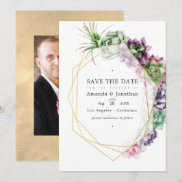 Geometrische Succulenten Herbarium Trouwlocatie  Save The Date
