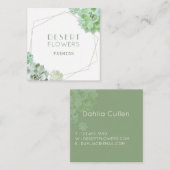 Geometrische Succulenten Moderne Mode Vierkante Visitekaartje (Voorkant / Achterkant)