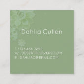 Geometrische Succulenten Moderne Mode Vierkante Visitekaartje (Achterkant)