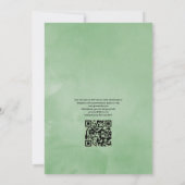 Geometrische Succulenten QR Code RSVP Weddenschap Kaart (Achterkant)