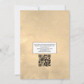 Geometrische Succulenten QR Code RSVP Weddenschap Kaart (Achterkant)