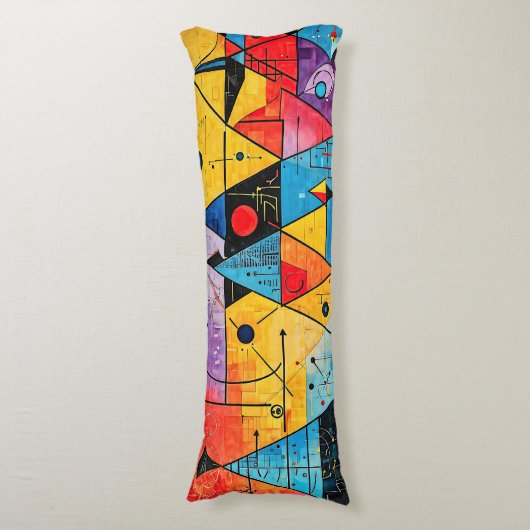 Geometrische symbolen Abstract #02 Lichaamskussen (Voorkant Verticaal)