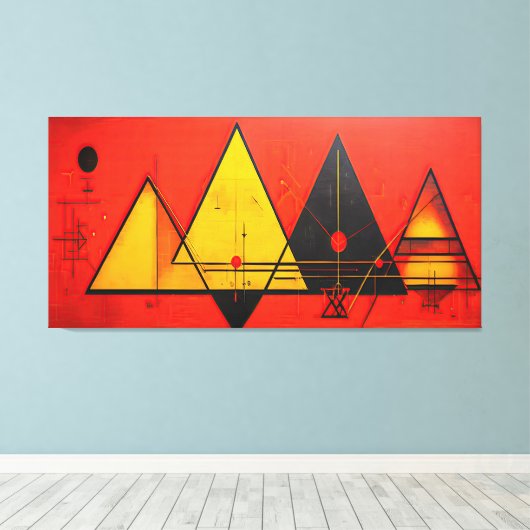 Geometrische symbolen Abstract #03. Canvas Afdruk (Insitu (Houten vloer))