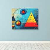Geometrische symbolen Abstract #06. Canvas Afdruk (Insitu (Houten vloer))