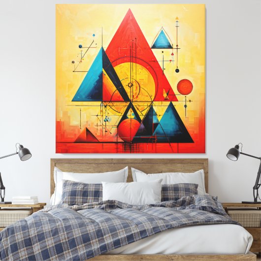 Geometrische symbolen Abstract #08 Canvas Afdruk (Insitu (Slaapkamer))