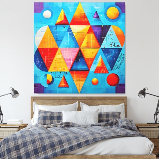 Geometrische symbolen Abstract #09 Canvas Afdruk (Insitu (Slaapkamer))