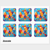 Geometrische symbolen Abstract #09 Vierkante Sticker (Vel)