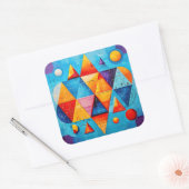 Geometrische symbolen Abstract #09 Vierkante Sticker (Envelop)