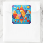 Geometrische symbolen Abstract #09 Vierkante Sticker (Tas)