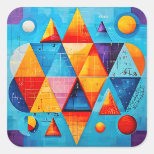 Geometrische symbolen Abstract #09 Vierkante Sticker