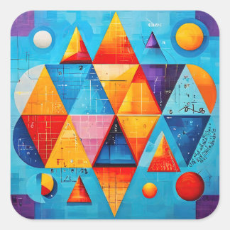Geometrische symbolen Abstract #09 Vierkante Sticker