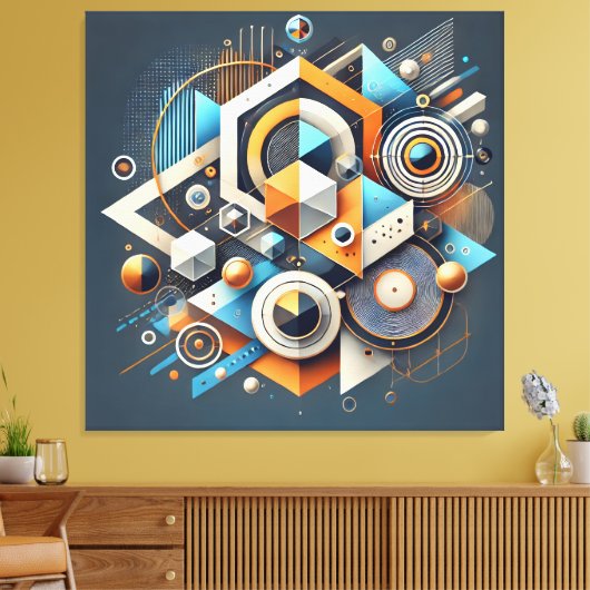Geometrische symfonie - Abstracte kunst canvas (Insitu (Woonkamer))