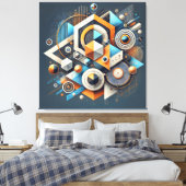 Geometrische symfonie - Abstracte kunst canvas (Insitu (Slaapkamer))