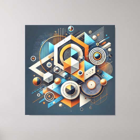 Geometrische symfonie - Abstracte kunst canvas (Voorkant)